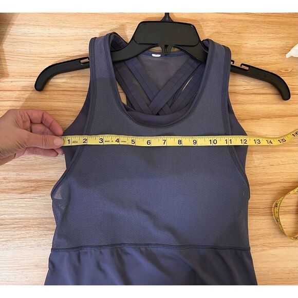 Lululemon Sports Bra Tank Sheer Panel Size 4 Purple - Picture 6 of 8